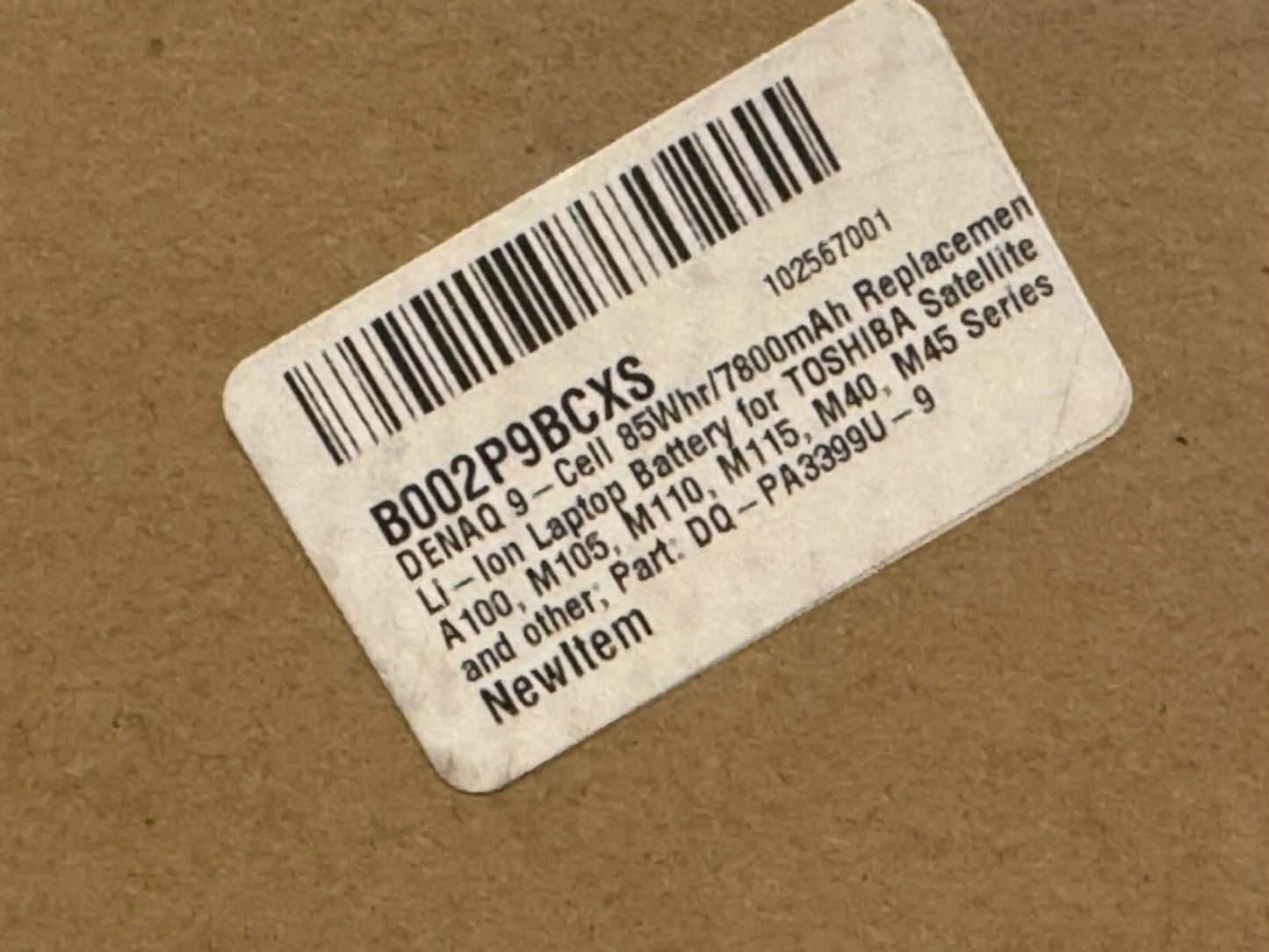 DENAQ 9-Cell 85Whr/7800mAh Li-Ion Laptop Battery for TOSHIBA Satellite