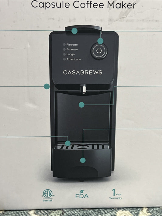 Compact Espresso Machine for Nespresso Original Pods, 20 Bar Pump, 25s Crema